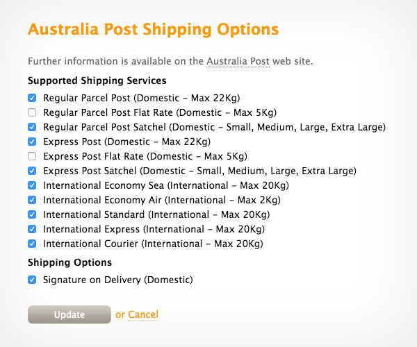 australia post satchel postage cost